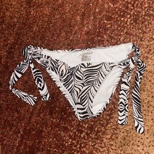 Black & White Zebra Tie-Side Bikini Bottoms